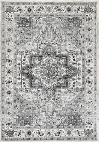 Grey 4' x 6' Katrina Blooming Rosette Rug swatch