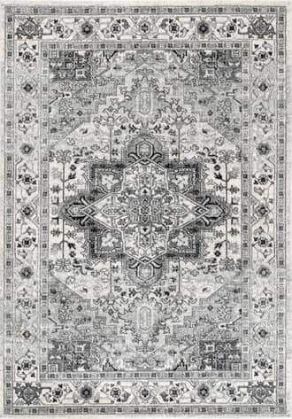 Grey 2' x 3' Katrina Blooming Rosette Rug swatch