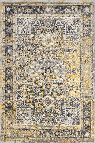 Gold 10' x 14' Faded Star Petal Emblem Rug swatch