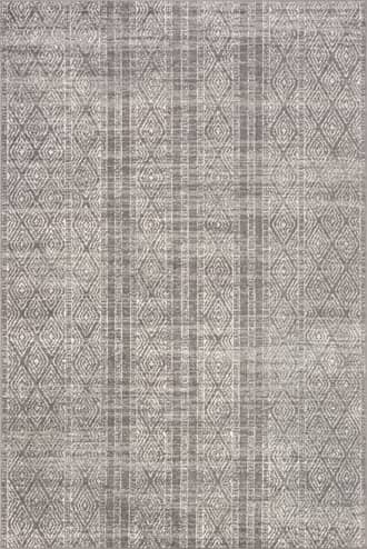 Dark Grey 6' 7" x 9' Banded Bird Eye Diamonds Rug swatch