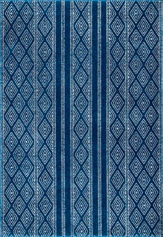 Blue Banded Bird Eye Diamonds Rug swatch