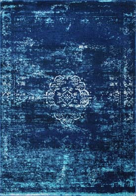 Blue Sofia Overdyed Oriental Medallion Rug swatch