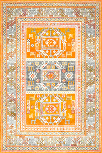 Yellow 2' 8" x 8' Paneled Geometric Rug swatch