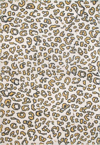 Beige Coraline Leopard Printed Rug swatch