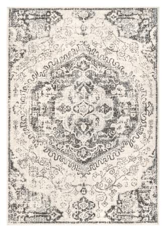 Grey Frilly Corinthian Medallion Rug swatch