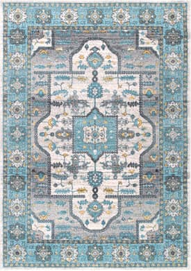Light Blue Tribal Crux Medallion Rug swatch