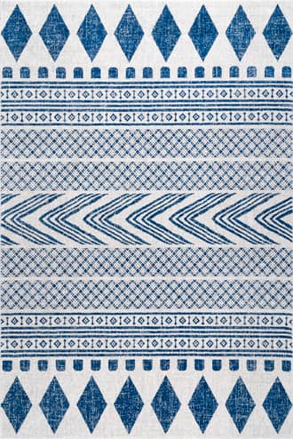 Blue Geometric Banded Rug swatch