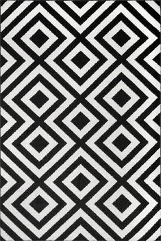 Black Chevron Stripes Rug swatch