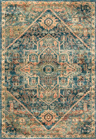 Olive Diamond Medallion Rug swatch