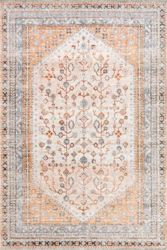 Peach Sunsari Geometric Washable Rug swatch