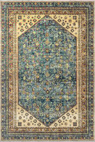 Green 4' x 6' Sunsari Geometric Washable Rug swatch