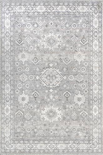 Grey 4' x 6' Kaski Medallion Washable Rug swatch