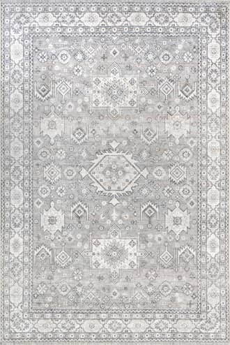 Grey Kaski Medallion Washable Rug swatch