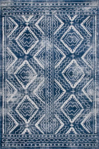 Blue Bordered Trellis Rug swatch