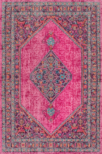 Pink Eternal Palmette Knot Medallion Rug swatch