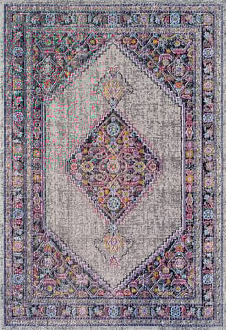 Gray Eternal Palmette Knot Medallion Rug swatch