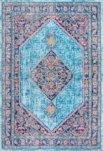 Blue Eternal Palmette Knot Medallion Rug swatch