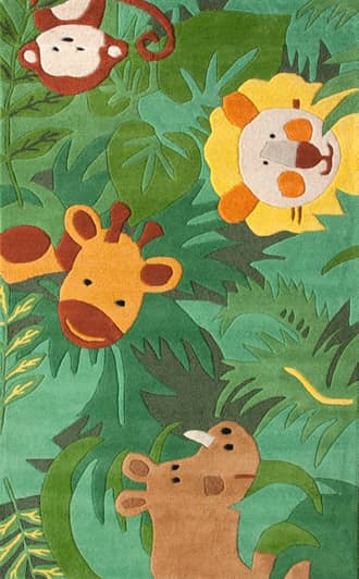 Green 6' Safari Friends Rug swatch