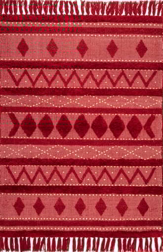 Red Chandy Textured Wool Rug swatch