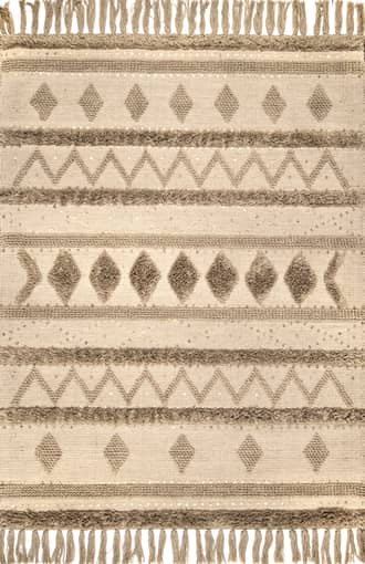 Beige 6' x 9' Chandy Textured Wool Rug swatch