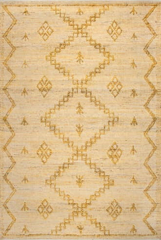 Yellow Textured Moroccan Jute Rug swatch