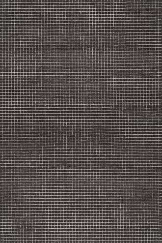 Charcoal 4' x 6' Melrose Checked Rug swatch