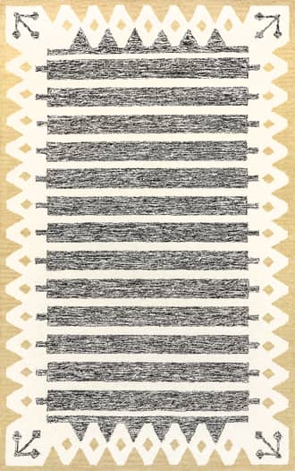 Yellow 5' x 8' Amani Wool Banded Rug swatch