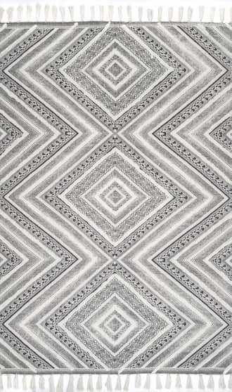 Grey Greek Eye Trellis Rug swatch