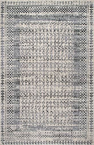 Light Grey 2' 6" x 10' Checkered Diamonds Rug swatch