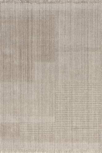 Beige Mozai Fringed Wool-Blend Rug swatch