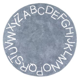 Blue 3' x 5' Alphabet Nursery Washable Rug swatch