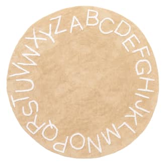 Beige Alphabet Nursery Washable Rug swatch