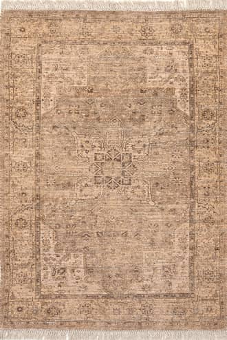 Beige Lennox Medallion Tassel Rug swatch