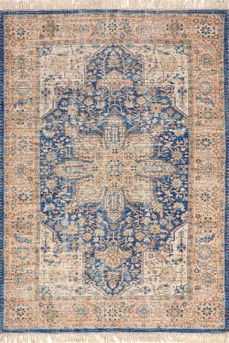 Blue Lennox Medallion Tassel Rug swatch