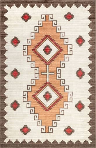 Ivory Ginny Washable Southwestern Rug swatch