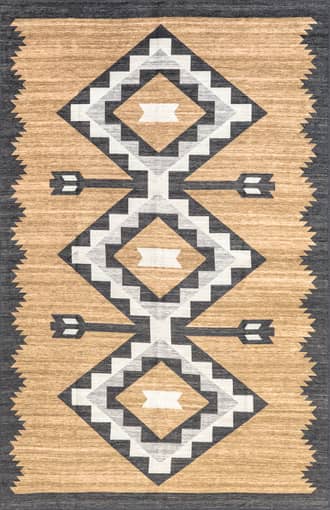 Beige 4' x 6' Bertha Washable Mountain Peaks Rug swatch