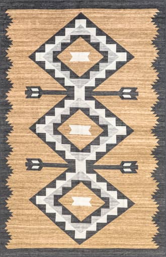 Beige Bertha Washable Mountain Peaks Rug swatch