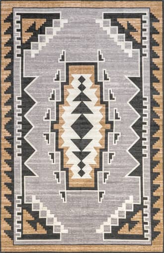 Grey Katy Washable Bold Shapes Rug swatch