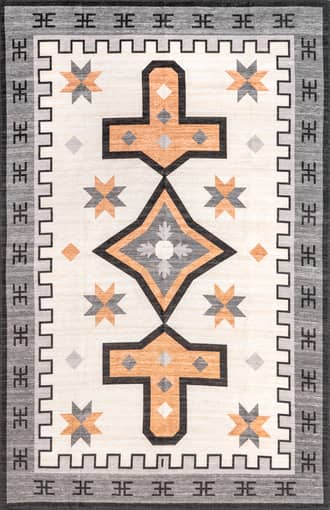 Ivory Devon Washable Aztec Rug swatch