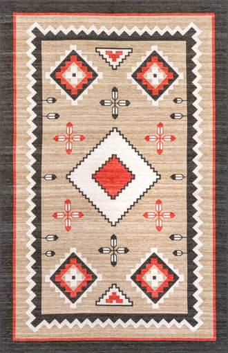 Brown Leena Washable Colorful Shapes Rug swatch