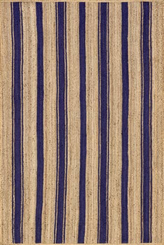 Royal Blue Calathea Striped Jute Rug swatch