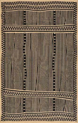 Ebony Jute Striped Rug primary image