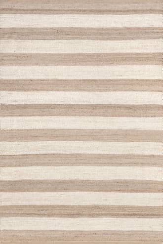 Off White 2' 6" x 8' Jute And Denim Even Stripes Rug swatch