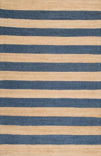 Denim 3' x 5' Jute And Denim Even Stripes Rug swatch