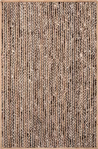 Black Jute and Cotton Pinstripes Rug swatch