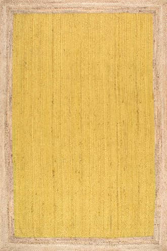 Yellow 8' Jute Simple Border Rug swatch
