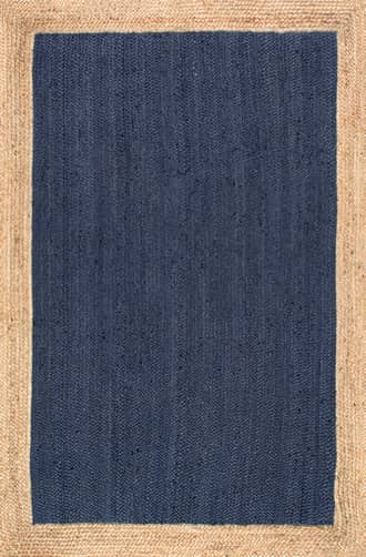 Blue 8' Jute Simple Border Rug swatch