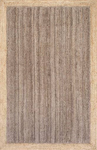 Grey 8' Jute Simple Border Rug swatch
