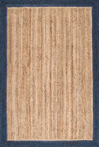 Navy 8' Jute Simple Border Rug swatch