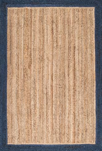 Navy 4' Jute Simple Border Rug swatch